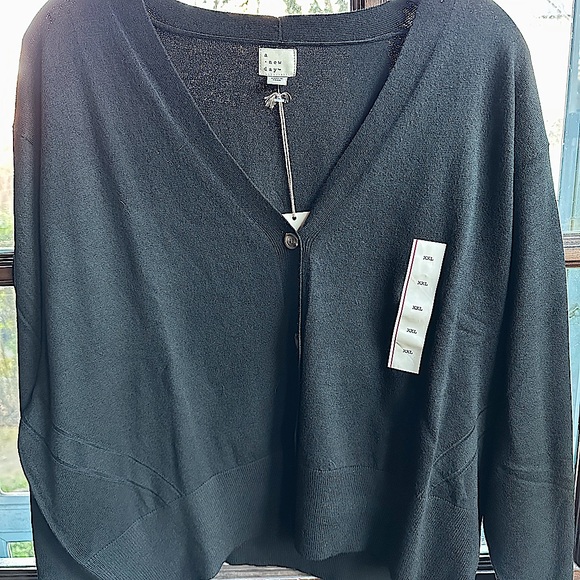 XXL A New Day - Women's Plus Size Black Button Down Cardigan - NWT - Picture 1 of 6
